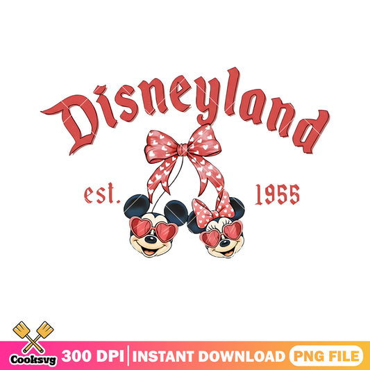 Disneyland valentine png, mickey and minnie png, heart sunglasses png