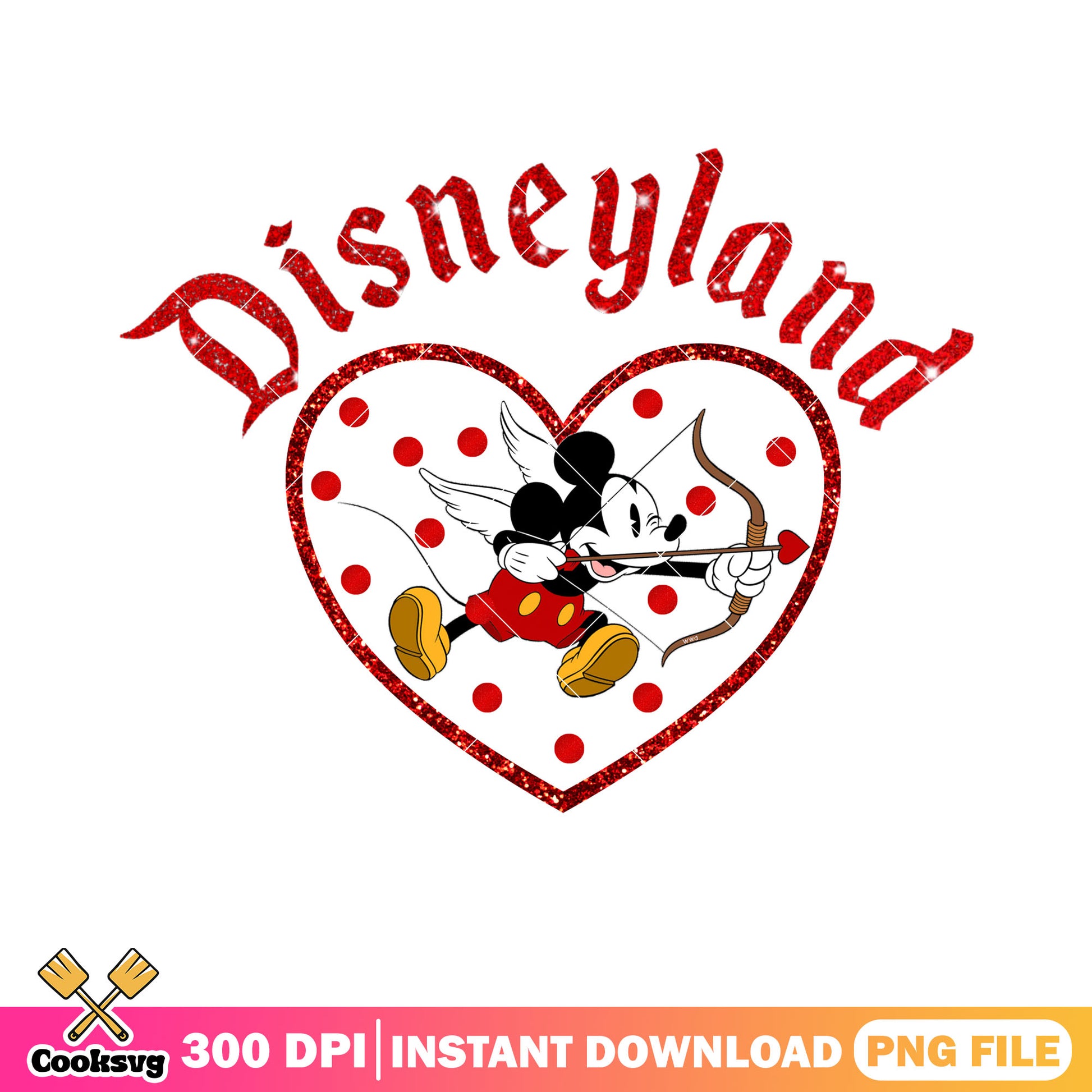 Disneyland with love mickey png, mickey mouse png, disney valentine png