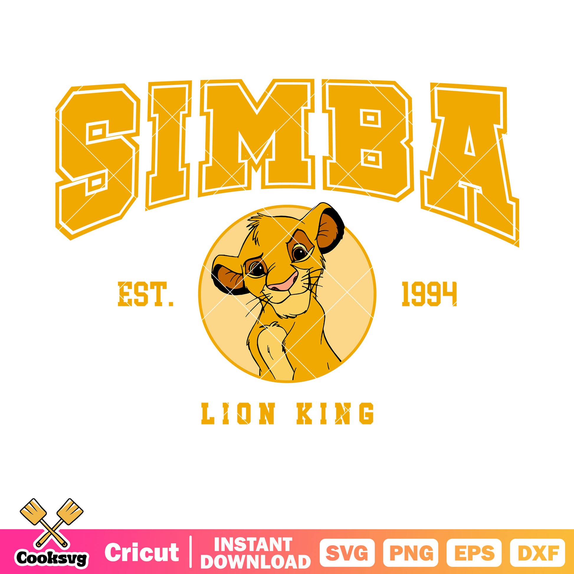 Disney lion king simba est 2024 svg, disney lion king svg, disney simba