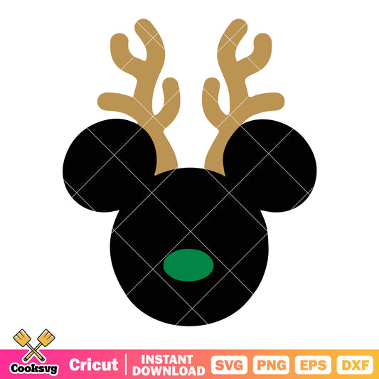 Disney mickey christmas antlers svg