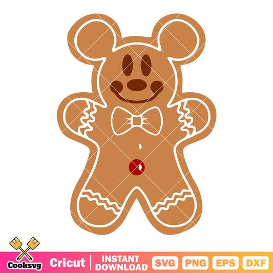 Disney mickey christmas gingerbread svg