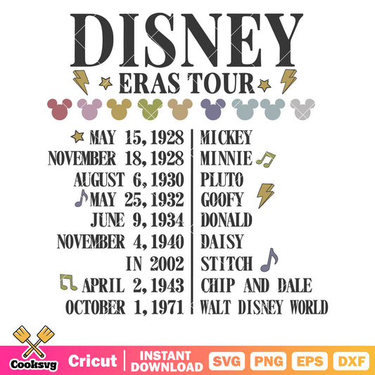 Disney mickey eras tour svg, eras disney plus​ svg, eras tour disney​ svg