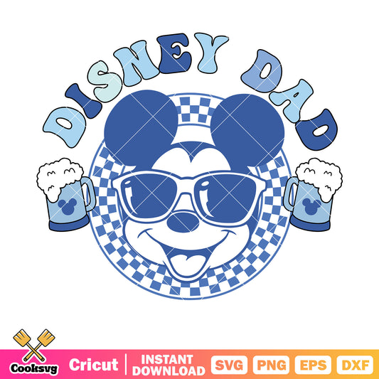 Disney mickey head dad svg, Disney father day svg, mickey mouse head svg