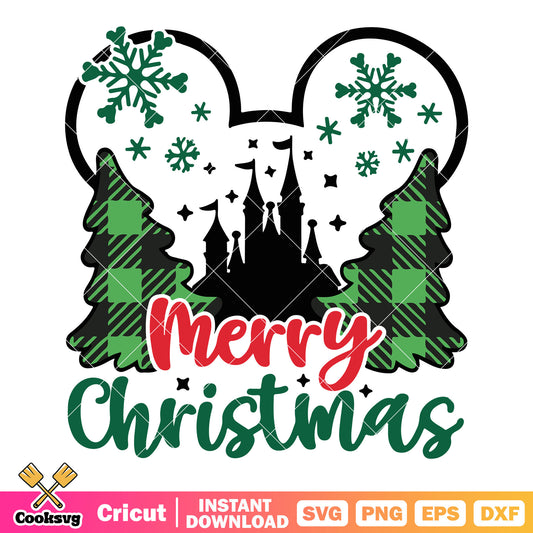 Disney mickey merry christmas tree svg