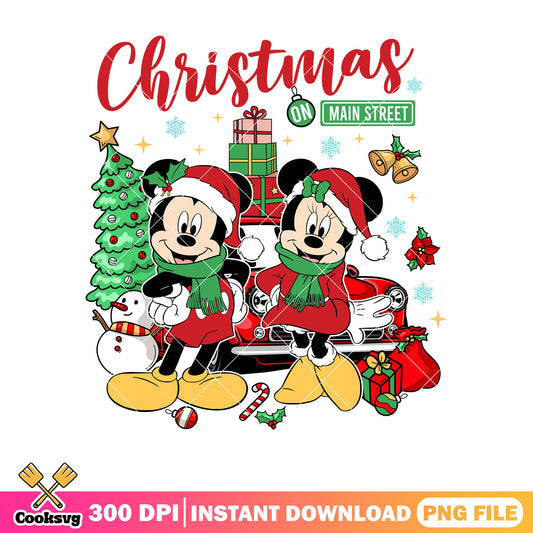 Disney mickey on main street christmas png