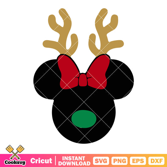 Disney minnie christmas antlers svg