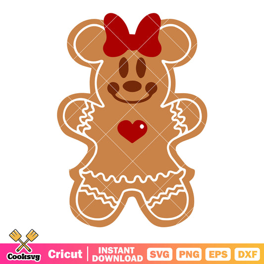Disney minnie christmas gingerbread svg