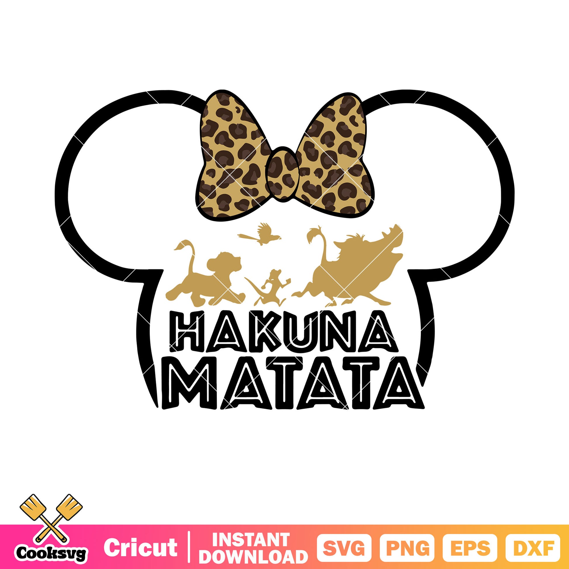 Disney minnie hakuma matata silhouette svg, hakuma matata svg, disney lion king svg