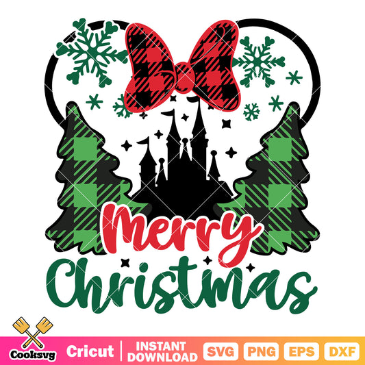 Disney minnie merry christmas tree svg