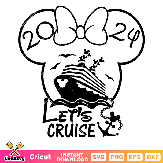 Disney minnie mouse let s cruise 2024 svg, disney cruise minnie svg