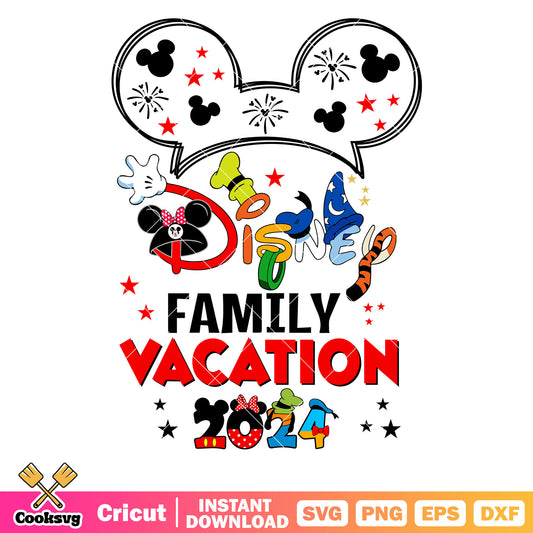 Disney mouse family vacation 2024 svg, family disney vacation shirts svg