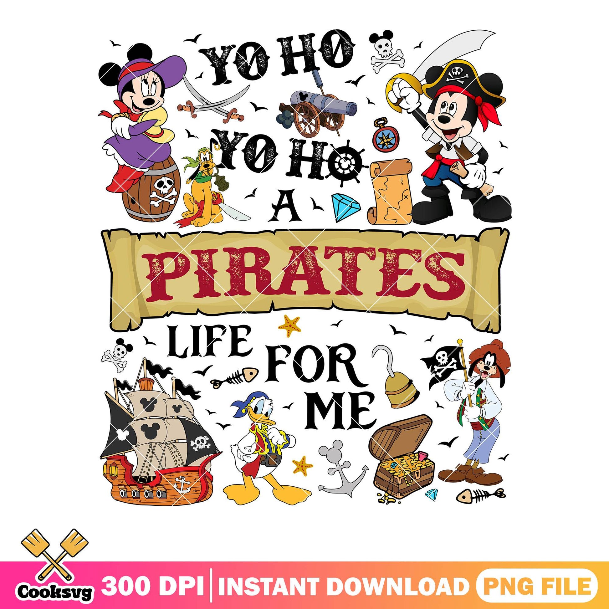 Disney pirates characters png, disney cruise png, cruise travel png