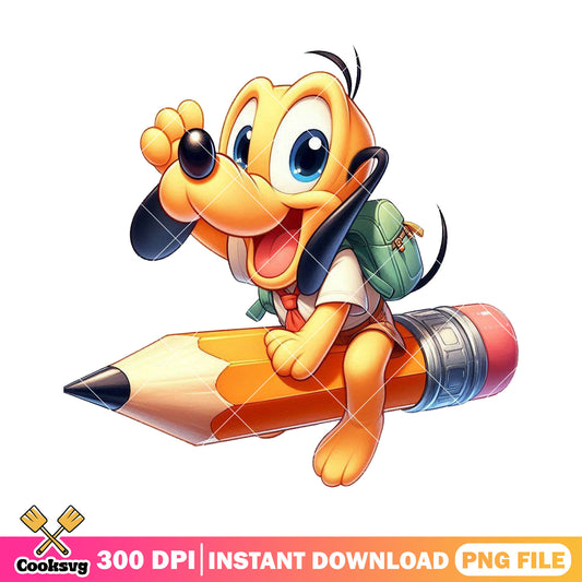 Disney pluto big pencil png, disney pluto png, i want back to school png
