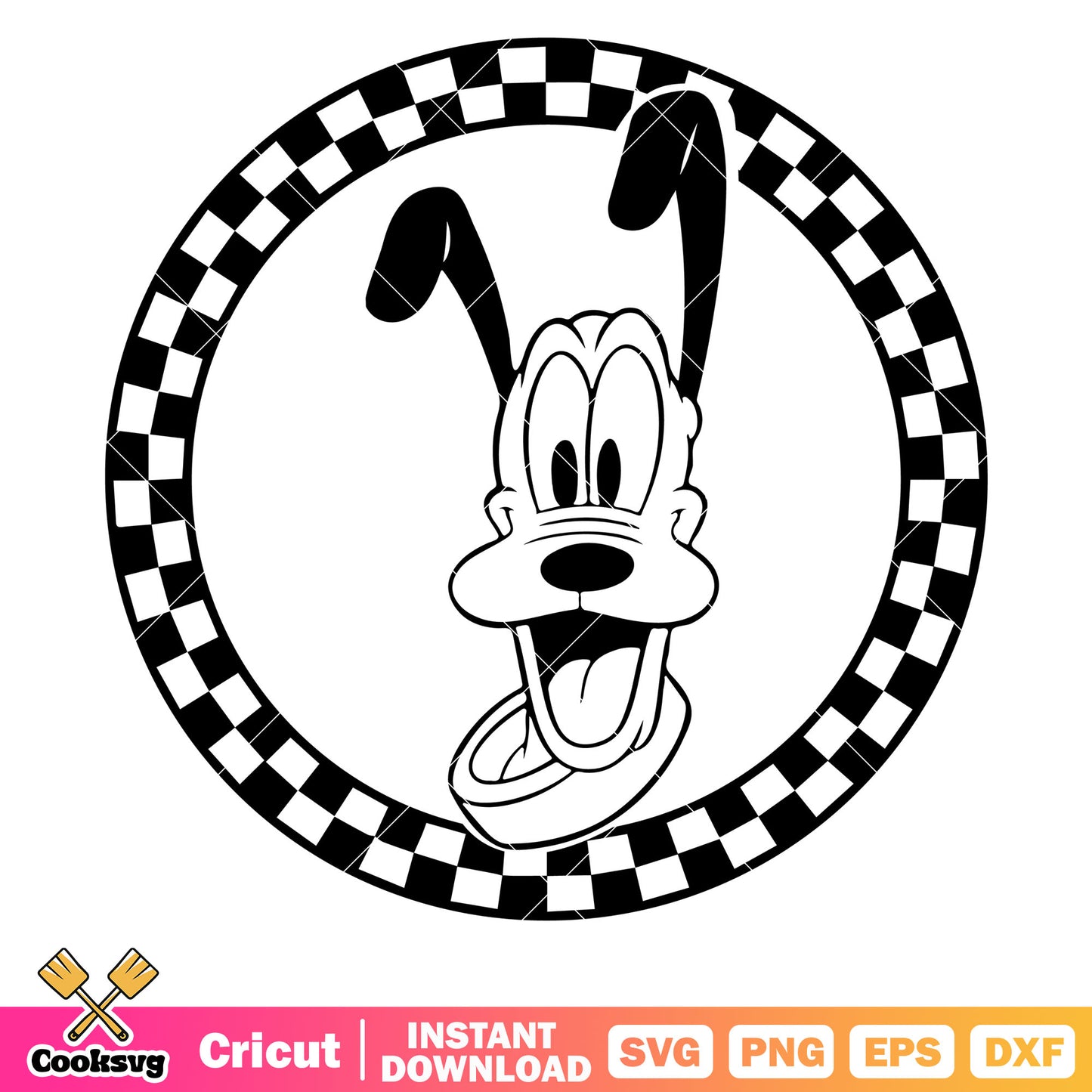 Disney pluto dog circle outline svg, disney pluto svg, pluto dog svg