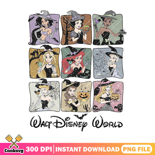 Disney princess halloween png, scary princess png, horror disney png