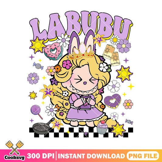 Disney princess labubu png, happy labubu png, labubu png