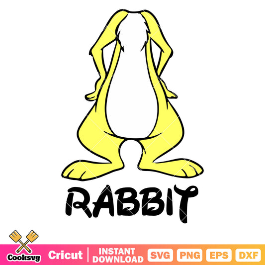 Disney rabbit body svg, rabbit disney svg, lucky rabbit body arts svg