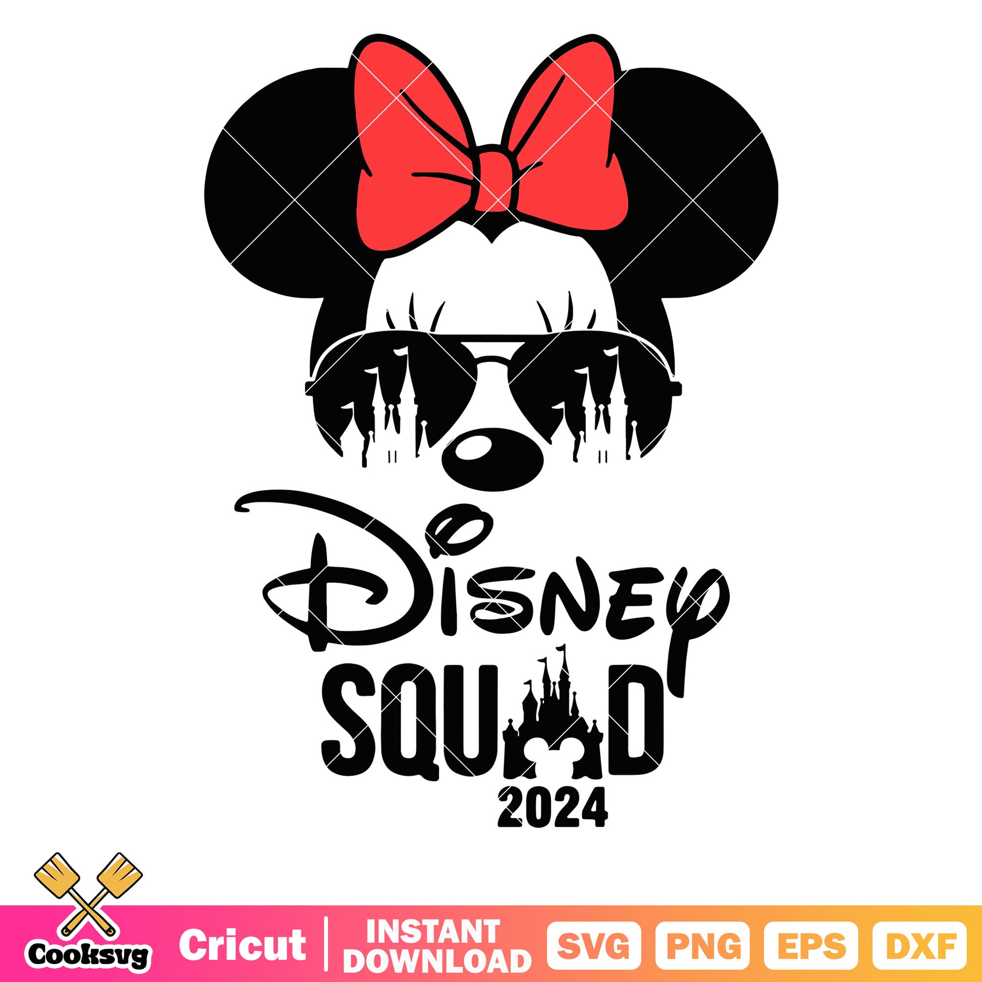 Disney squad minnie mouse head svg, disney squad svg, minnie head svg