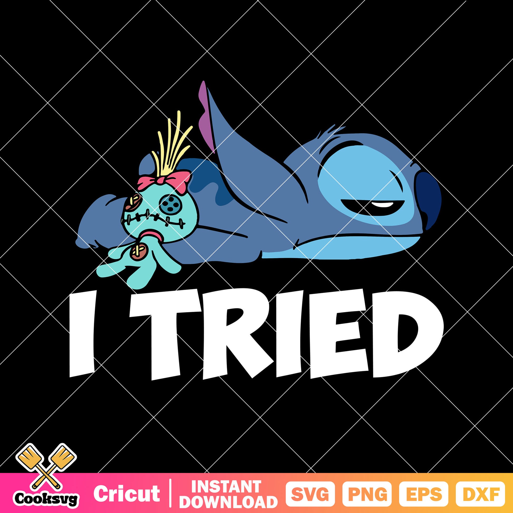 Disney stitch I tried black svg, disney stitch svg, stitch i tried svg