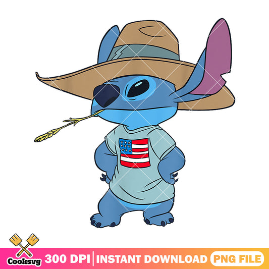 Disney stitch and america flag png, america flag png, stitch america​ png