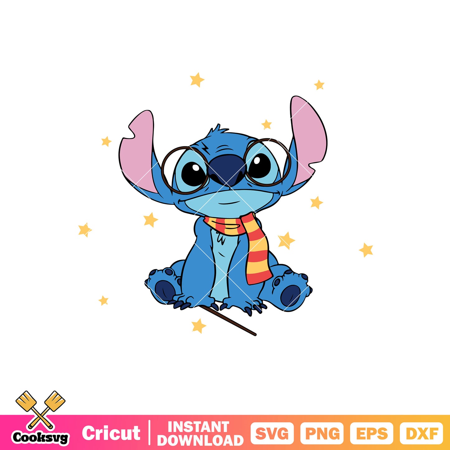 Disney stitch and harry potter svg design, disney stitch svg, harry potter​ svg