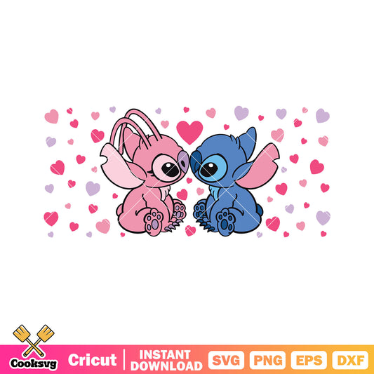 Disney stitch angel valentine svg file, stitch valentine​ svg