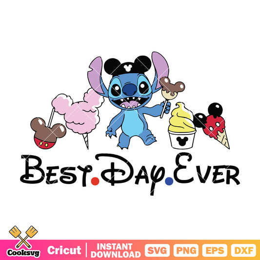 Disney stitch best day ever file svg, best day ever​ svg