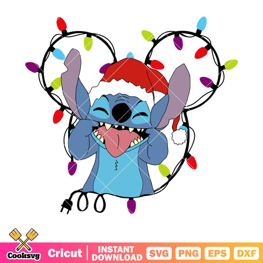 Disney stitch christmas light svg