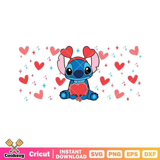 Disney stitch love valentine svg file, stitch valentine​ svg