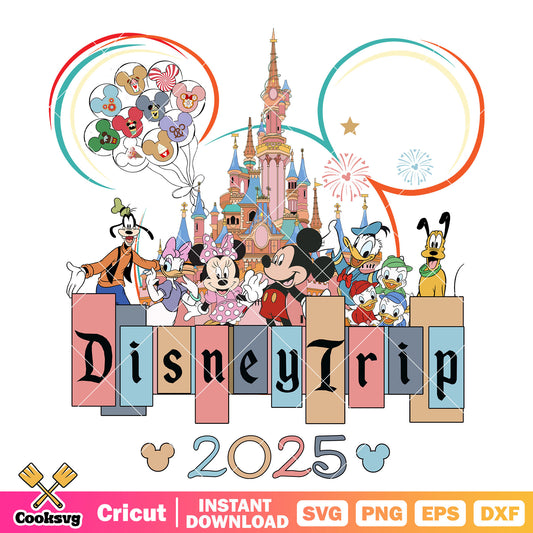 Disney trip 2025 mickey friends png, disney trip png, disney 2025 png