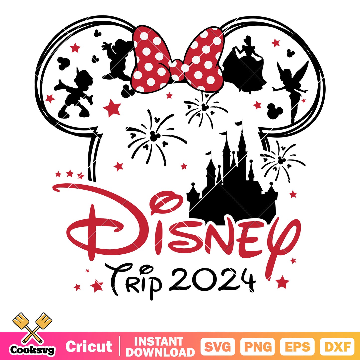 Disney trip minnie head 2024 svg, disney trip svg, minnie mouse head svg