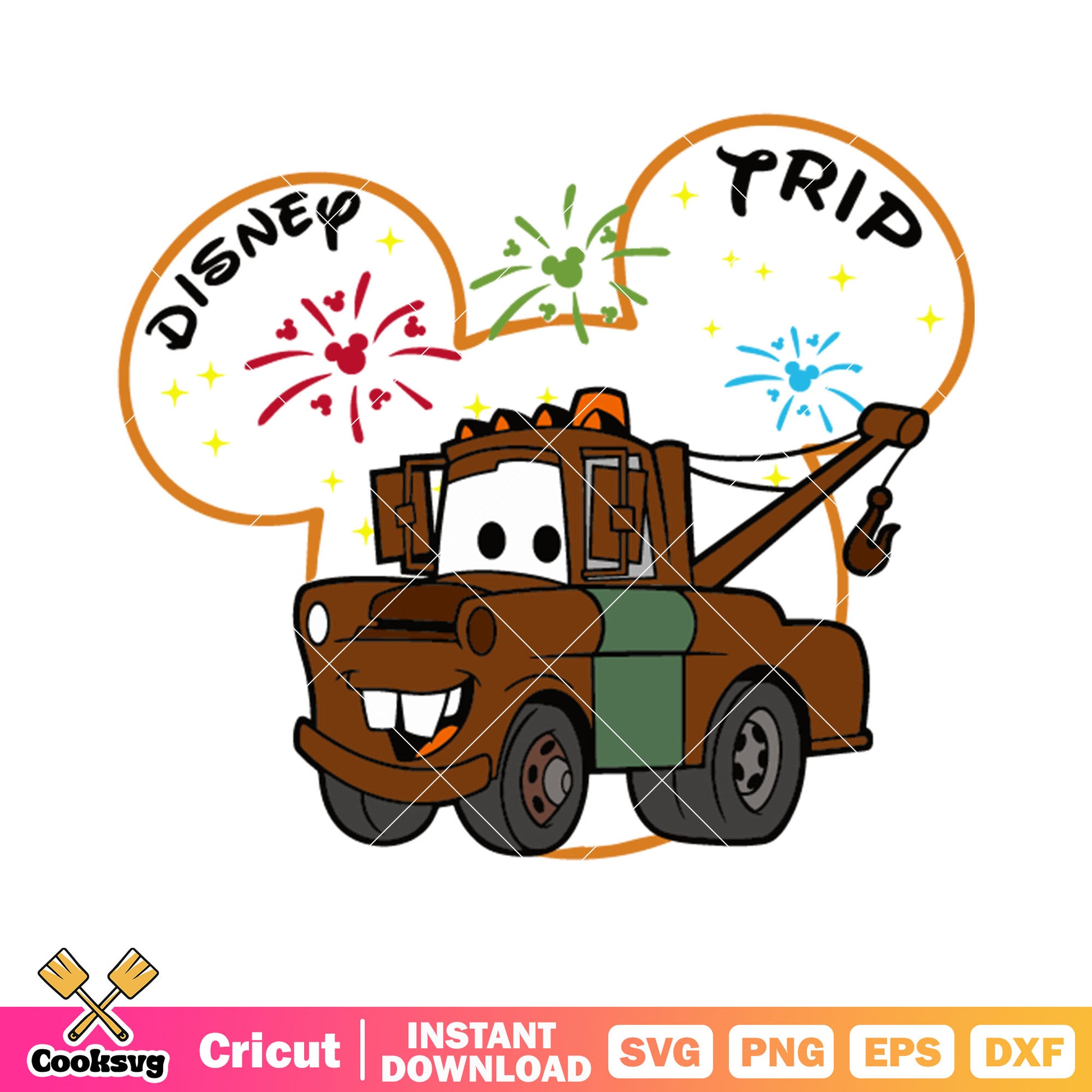 Disney trip svg, cars mater rescue squad​ svg, firework svg