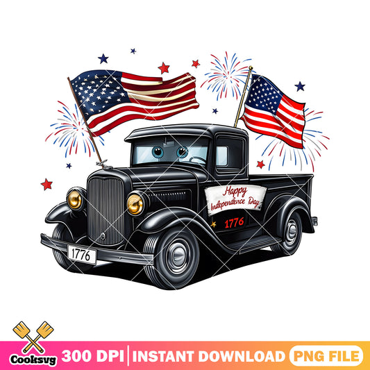 Disney truck car america png, disney car png, 4th of july day png