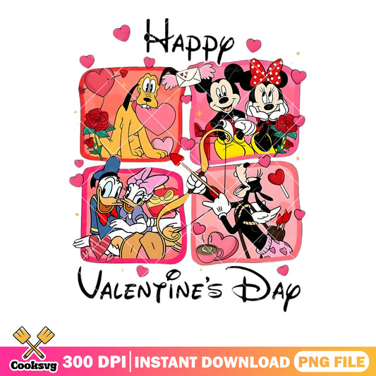 Disney valetines day png, happy valentine day png, mickey mouse png