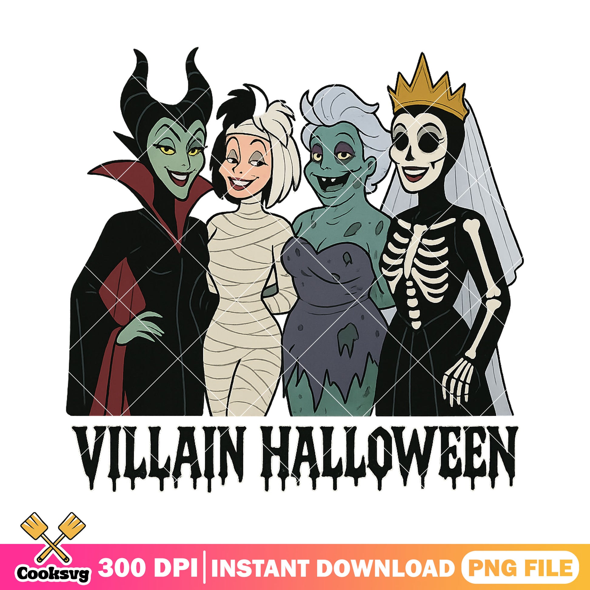 Disney villain halloween costumes design png, hunbie halloween cast png