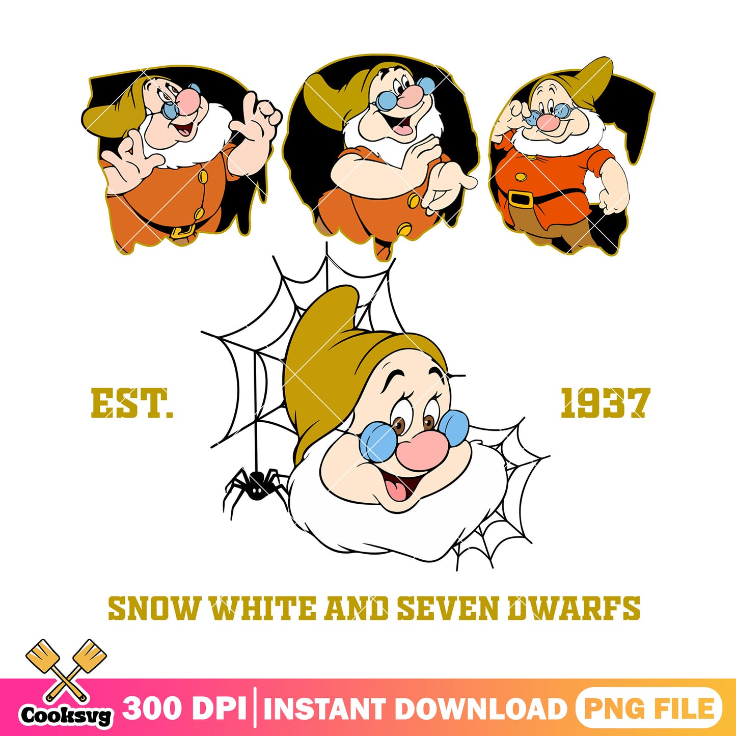 Doc est 1937 black png, doc dwarf​ png, walt disney png