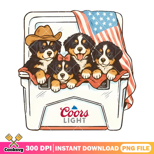 Dog and coors light beer png, coors light png, america flag png