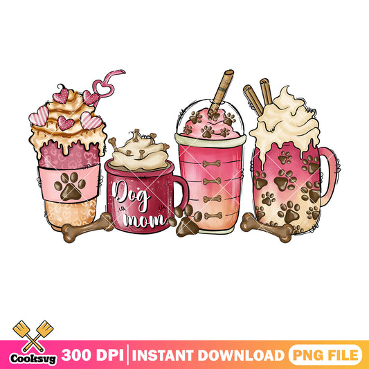 Dog mom coffee valentine png, coffee valentine png, valentine day png