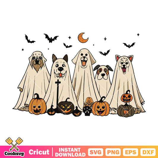 Dogs ghost costume halloween svg, dog halloween svg, ghost dog​ svg