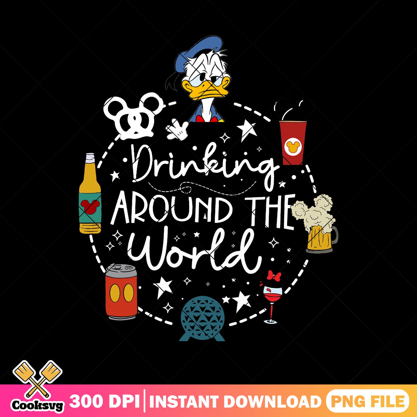 Donald drink world png, donald duck​ png, walt disney​ png