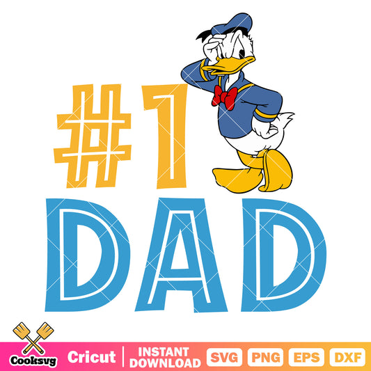 Donald duck 1 dad svg, donald duck dad svg, donald duck in disney svg