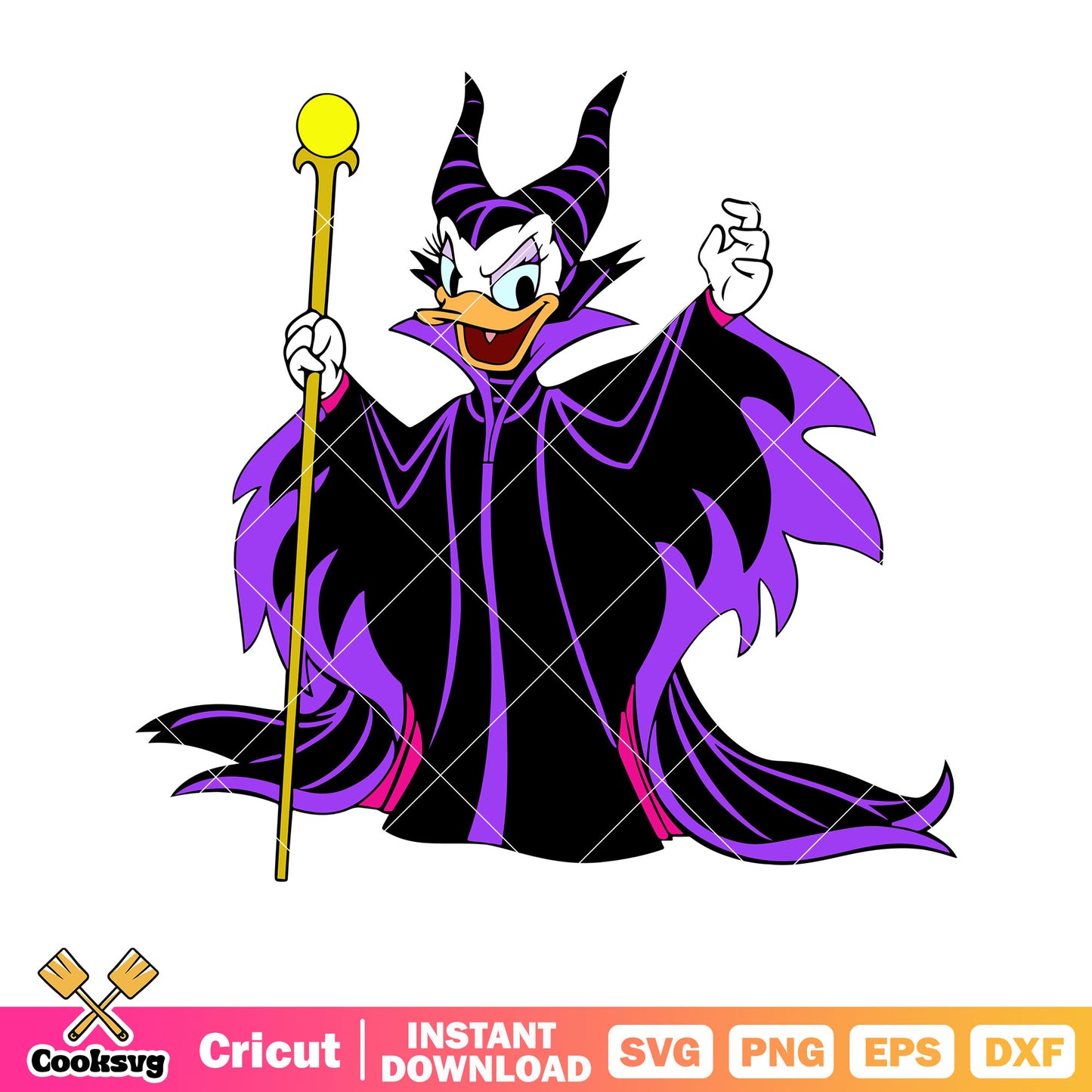 Donald duck Maleficent halloween svg