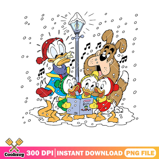 Donald duck and friends in christmas png