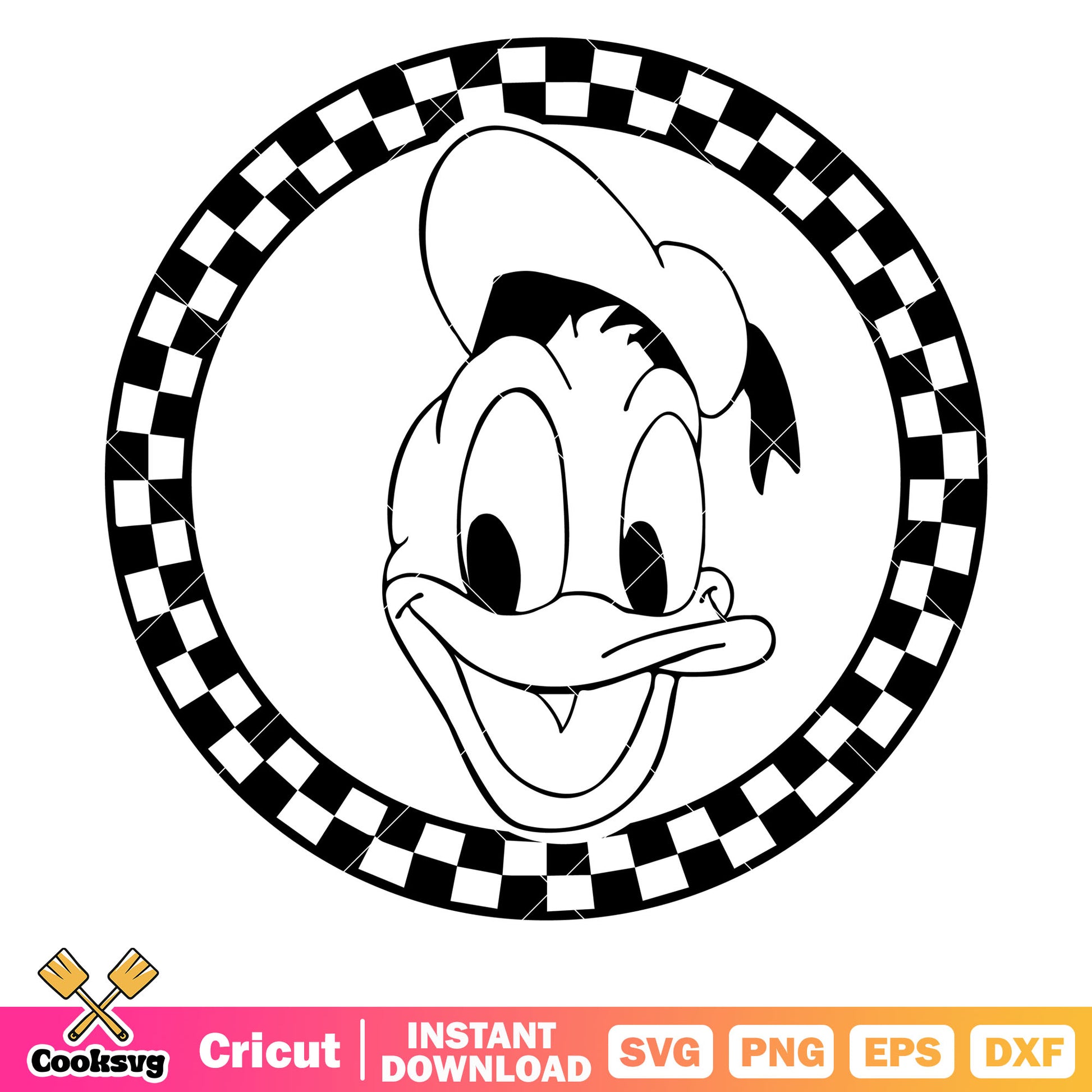 Donald duck disney circle black svg, donald duck disney​ svg, disney duck​ svg