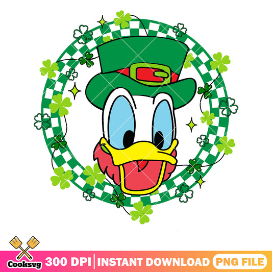 Donald duck disney lucky circle png, saint patrick day png