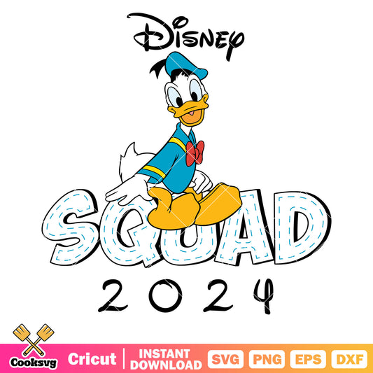 Donald duck disney squad 2024 svg design, disney squad​ svg