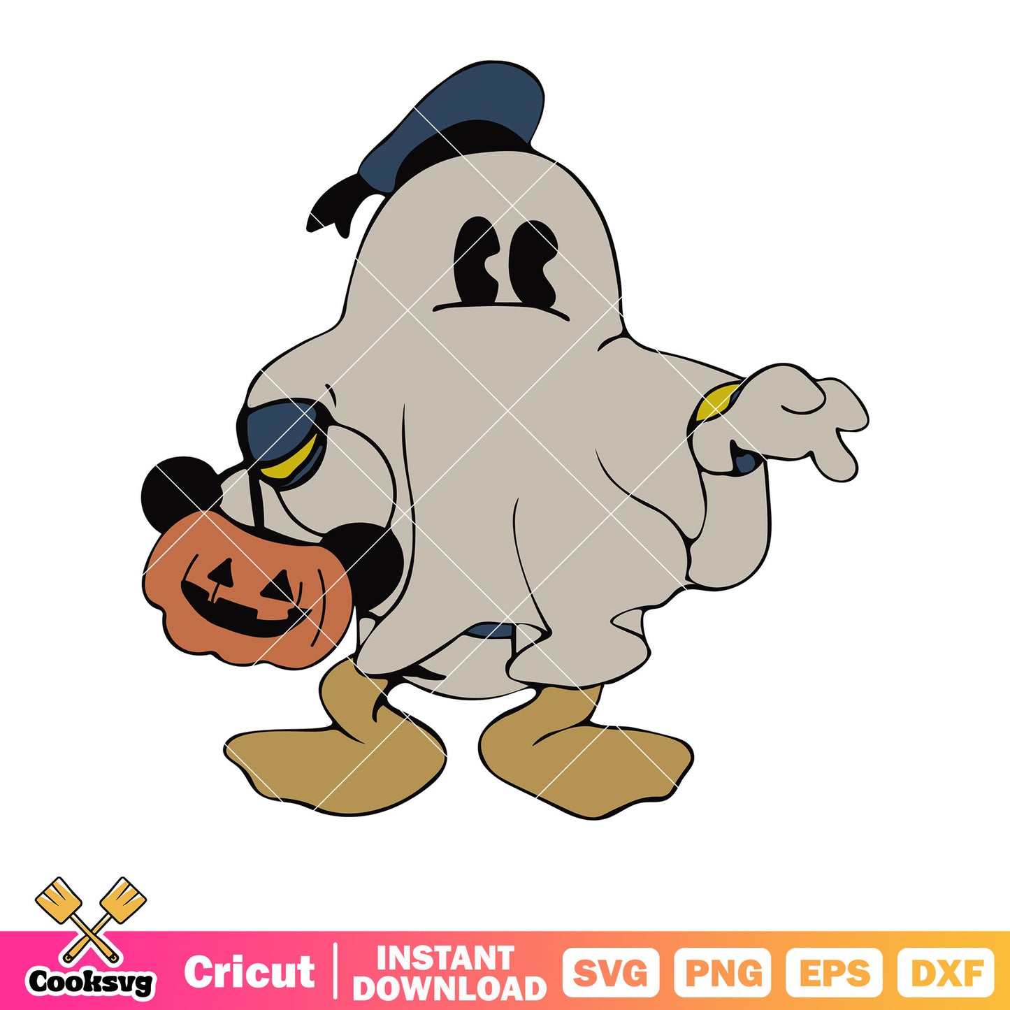 Donald duck ghost halloween svg