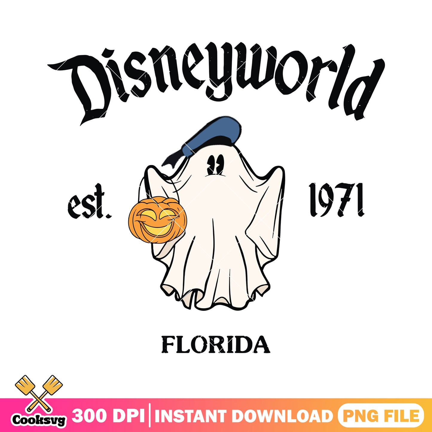 Donald florida 1971 png, disney land png, halloween drawing png