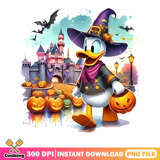 Donald the wizard png, fancy castle ​png, jack o lantern png