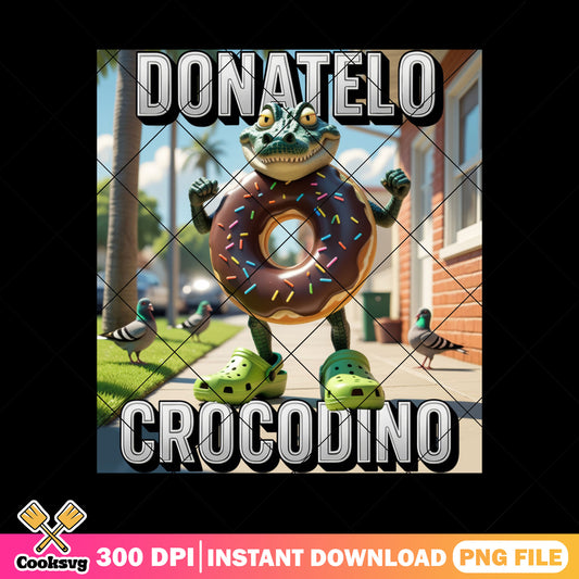 Donatelo Crocodino funny brainrot png, crocodie meme png, italian meme png